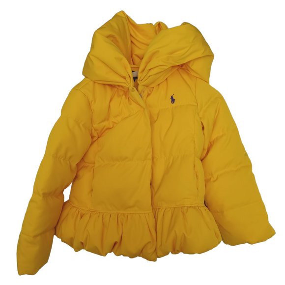 Ralph Lauren Jackets & Coats Ralph Lauren Toddler 4t Yellow Hooded Ruffle Puffer Coat Poshmark